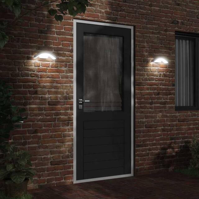Berkfield Home Outdoor LED Wall Lights with Sensors 2pcs White Die-cast Aluminium - image 1