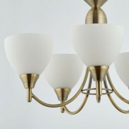 Loops 5 Lamp Ceiling & 2x Wall Light Pack Antique Brass Glass Matching Indoor Fittings in Clear - thumbnail 4