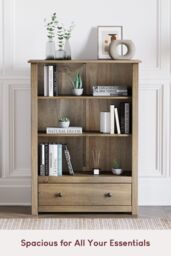 Home Discount Vida Designs Panama 1 Drawer Bookcase Storage 1100 x 800 x 350 mm in Brown - thumbnail 6