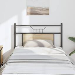 Berkfield Home Headboard Sonoma Oak 80 cm Engineered Wood & Steel in Beige - thumbnail 2