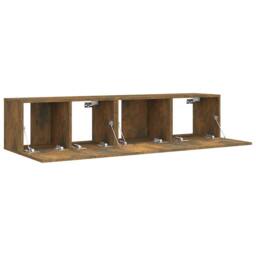 Berkfield Home 2 Piece TV Cabinet Set Smoked Oak Engineered Wood in Brown - thumbnail 4