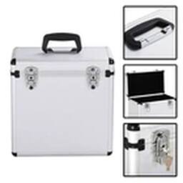 "EONLION 12"" Vinyl LP Storage Case DJ Record Carry Box Holder Silver" - thumbnail 3