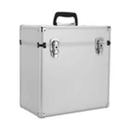 "EONLION 12"" Vinyl LP Storage Case DJ Record Carry Box Holder Silver"