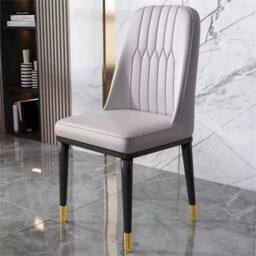 Nordara 4 pcs Faux Leather Dining Chairs Upholstered seat in Grey - Size: 40 cm x 50 cm - thumbnail 8