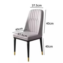 Nordara 4 pcs Faux Leather Dining Chairs Upholstered seat in Grey - Size: 40 cm x 50 cm - thumbnail 2