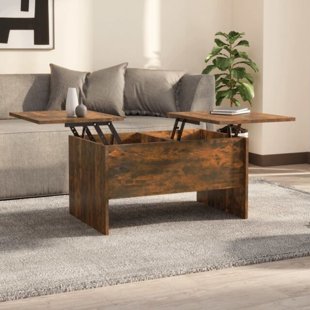 Berkfield Home Coffee Table Smoked Oak 80x50x42.5 cm Engineered Wood in Brown - image 1