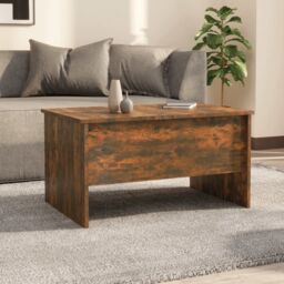 Berkfield Home Coffee Table Smoked Oak 80x50x42.5 cm Engineered Wood in Brown - thumbnail 3