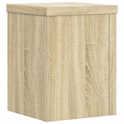 Berkfield Home Plant Stands 2 pcs Sonoma Oak 15x15x20 cm Engineered Wood in Brown - Size: 15 x 15 x 20 cm - thumbnail 4