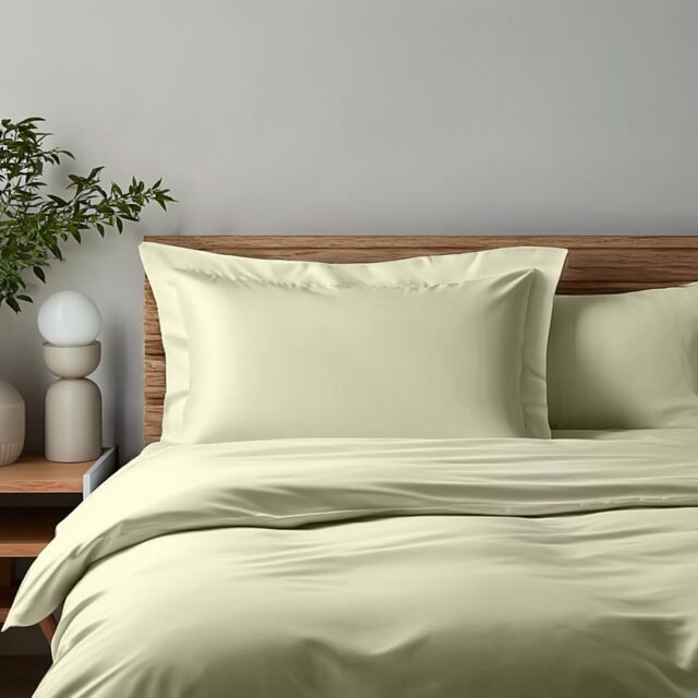 Snug City Luxury 400TC Sateen Cotton Oxford Pillowcase Pair Hotel Quality in Cream - Size: Standard Pillow Case - image 1