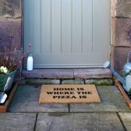 Artsy Mats Home is where the pizza is Doormat in Black - Size: 40 cm x 60 cm - thumbnail 4