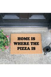 Artsy Mats Home is where the pizza is Doormat in Black - Size: 40 cm x 60 cm - thumbnail 2