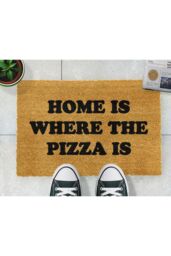 Artsy Mats Home is where the pizza is Doormat in Black - Size: 40 cm x 60 cm - thumbnail 3