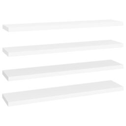 Berkfield Home Floating Wall Shelves 4 pcs White 120x23.5x3.8 cm MDF - thumbnail 2