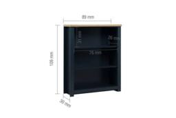 Birlea Highgate 3 Tier Bookshelf Bookcase Navy Blue - thumbnail 4