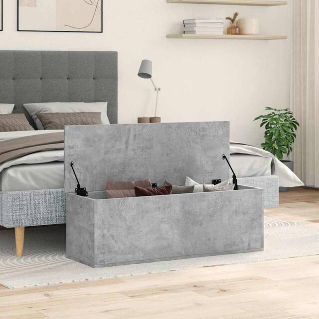 Berkfield Home Storage Box Concrete Grey 102x35x35 cm Engineered Wood - Size: 102 x 35 x 35 cm - image 1
