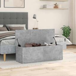 Berkfield Home Storage Box Concrete Grey 102x35x35 cm Engineered Wood - Size: 102 x 35 x 35 cm - thumbnail 1