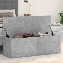 Berkfield Home Storage Box Concrete Grey 102x35x35 cm Engineered Wood - Size: 102 x 35 x 35 cm - thumbnail 2