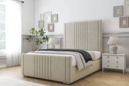 "Comfort Beds Royal Plush Bed Frame - 50"" Upholstered Headboard in Cream - Size: King" - thumbnail 1