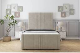 "Comfort Beds Royal Plush Bed Frame - 50"" Upholstered Headboard in Cream - Size: King" - thumbnail 2