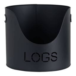 Hill Interiors Three Piece Fire Wood Bucket Set in Black - thumbnail 2