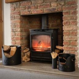 Hill Interiors Three Piece Fire Wood Bucket Set in Black - thumbnail 5
