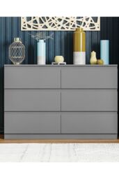 Home Discount Vida Designs Denver 6 Drawer Chest of Drawers Storage in Grey - thumbnail 3