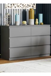Home Discount Vida Designs Denver 6 Drawer Chest of Drawers Storage in Grey