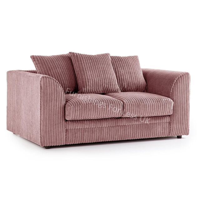 Furnishings For Less UK Luxor Jumbo Cord Fabric 2 Seater Sofa in Pink - image 1
