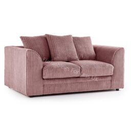 Furnishings For Less UK Luxor Jumbo Cord Fabric 2 Seater Sofa in Pink