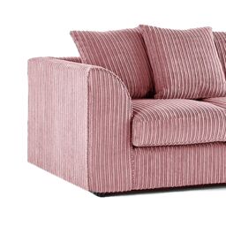 Furnishings For Less UK Luxor Jumbo Cord Fabric 2 Seater Sofa in Pink - thumbnail 2