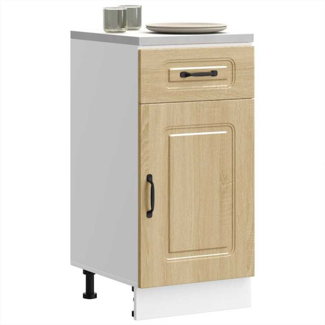 Berkfield Home Kitchen Base Cabinet Kalmar Sonoma Oak Engineered Wood in Brown - image 1