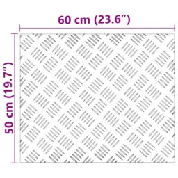 Berkfield Home Aluminum Checker Plates - 4 Pieces, Anti-Slip, 60x50 cm in Silver - Size: Medium - thumbnail 6