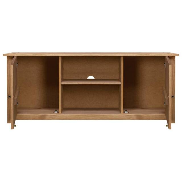 Berkfield Home TV Cabinet 120x40x50 cm Solid Pine Wood Panama Range in Brown - Size: 120 x 40 x 50 cm - image 1