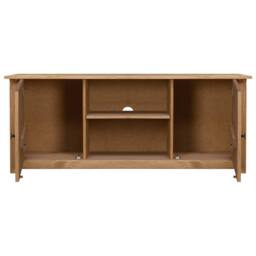 Berkfield Home TV Cabinet 120x40x50 cm Solid Pine Wood Panama Range in Brown - Size: 120 x 40 x 50 cm - thumbnail 1