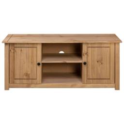 Berkfield Home TV Cabinet 120x40x50 cm Solid Pine Wood Panama Range in Brown - Size: 120 x 40 x 50 cm - thumbnail 5