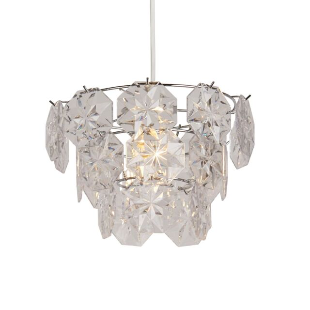 Lighting Collection Clear Acrylic NonElec Lamp Shade in Silver - image 1