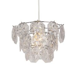 Lighting Collection Clear Acrylic NonElec Lamp Shade in Silver - thumbnail 2