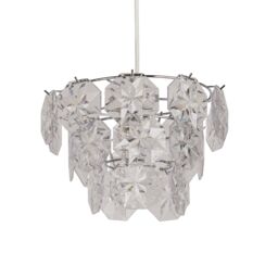 Lighting Collection Clear Acrylic NonElec Lamp Shade in Silver - thumbnail 3