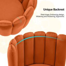KORVIXA 1 Dining Chair Velvet Surface Upholstered Kitchen Chair in Burnt Orange - Size: 100 cm x 100 cm - thumbnail 3