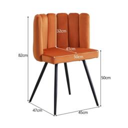 KORVIXA 1 Dining Chair Velvet Surface Upholstered Kitchen Chair in Burnt Orange - Size: 100 cm x 100 cm - thumbnail 2