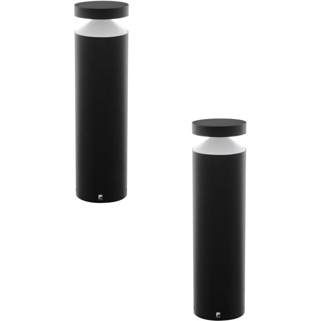 Loops 2 PACK IP44 Outdoor Pedestal Light Black Cast Aluminium 11W LED Post - image 1