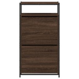 Berkfield Home Shoe Cabinet Brown Oak 60x34x112 Engineered Wood - thumbnail 5