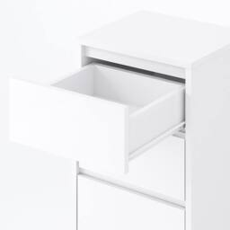 Harmin Handleless High Gloss 4 drawer White chest of Drawers - H99cm X W40cm - thumbnail 5