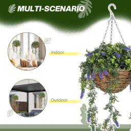Wyld Haus Nodimo Set of 2 Artificial Lavender Hanging Baskets with Silk Finish in Purple - thumbnail 6