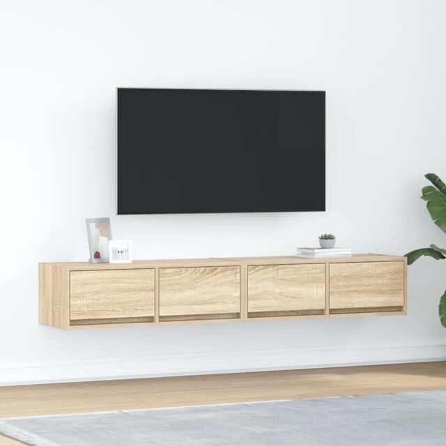 Berkfield Home TV Cabinets 2 pcs Sonoma Oak 80x31x25.5 cm Engineered Wood in Brown - image 1