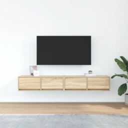 Berkfield Home TV Cabinets 2 pcs Sonoma Oak 80x31x25.5 cm Engineered Wood in Brown - thumbnail 3