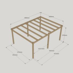 Rutland County Garden Furniture Ltd Garden Pergola 6 Posts - Wood - L300 x W480 x H270 cm - Light Green in Brown - thumbnail 4