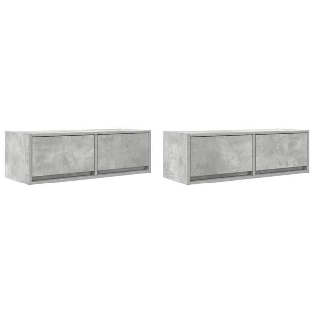 Berkfield Home TV Cabinets 2 pcs Concrete Grey 80x31x25.5 cm Engineered Wood - image 1