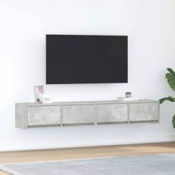 Berkfield Home TV Cabinets 2 pcs Concrete Grey 80x31x25.5 cm Engineered Wood - thumbnail 2
