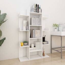 Berkfield Home Book Cabinet White 86x25.5x140 cm Engineered Wood - thumbnail 2